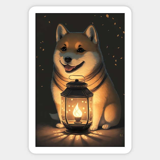 Happy Shiba Inu Dog Sticker by KoolArtDistrict